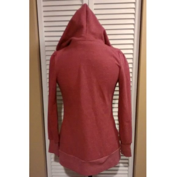 Modcloth Ruby Rose Lace Zip-Up Hoodie in Rose Red/Pink, Size S, Pre-Owned - Picture 2 of 6